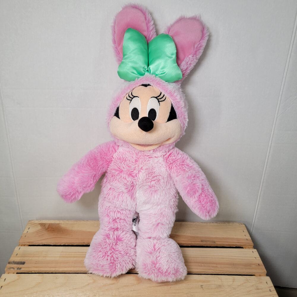 Disney Minnie Mouse Plush In Pink Bunny Costume "Disney Store 2021"